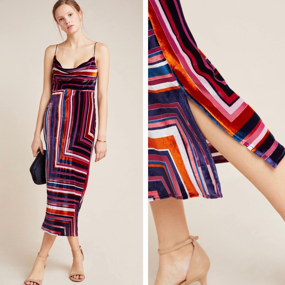Anthropologie Tina Velvet Midi Dress Size Small NWT - Picture 15 of 16